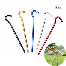 7Inchs Aluminum Ground Stakes Tent Stakes Metal Tent Pegs Heavy Duty Steel Yard Camping Stakes Tarp Hooks, Set of 5 pcs 2024 - buy cheap