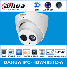 Dahua IPC-HDW4631C-A 6MP HD POE сетевая Мини купольная IP камера металлический корпус Встроенный микрофон CCTV 30 м Onvif ИК Обновление от IPC-HDW4433C-A 2024 - купить недорого