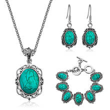H:HYDE Tibetan Chain Water Drop Crystal Maple Leaf Jewelry Sets Women Vintage Necklace Earrings parure bijoux 2024 - buy cheap