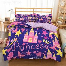 Luxury Castle Printed Bedding Set Princess Pink Duvet Cover Girls Women Bed Cover Set Home Textiles Cartoon Bedclothes 2/3pcs 2024 - buy cheap