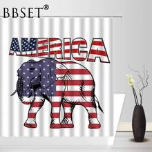 Elephant Shower Curtain Creative Animal with American Flag Pattern Waterproof Multi-size Cortina De Bano Bathroom Decor 2024 - buy cheap