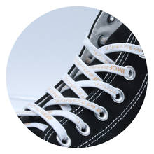 Cordones de zapatos con estampado de seda para hombre y mujer, cuerda de lona con palabra dorada y blanca de 7mm, disponible en 2021 personalizado 2024 - compra barato
