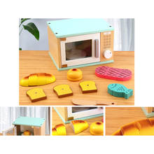 Деревянная игрушка для детей, Мини Милая микроволновая печь, ролевые игры, игрушки, обучающие для детей, игрушка для кухни, подарок 2024 - купить недорого