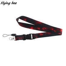 Flyingbee Red Neck Strap Creative Painting Key Chain Buckle Lanyard  For Phone Keys ID Card Lanyards X1464 2024 - buy cheap