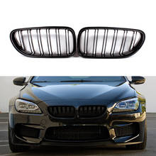 A Pair Gloss Black/M Color Front Kidney Grill Bumper Grill Double Slat Line for BMW 6 Series F06 F12 F13 M6 2012-2017 2024 - buy cheap
