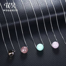 WEGARSTI Silver Wedding Necklace For Women Sterling Silver 925 Red Blue Pink Green Agate Statement Engagement Jewelry Gifts 2024 - buy cheap