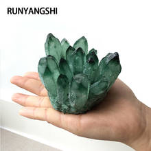 1 peça-pedras de cristal verde fantasma de quartzo, cluster, pedras e cristais, mineral, decoração doméstica de cura, reiki (não é natural) 2024 - compre barato