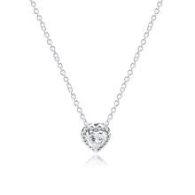 Elevated Heart Necklaces for Women Silver Collier Choker Necklace Crystal 925 Sterling Silver Chain Necklaces Jewelry 2019 New 2024 - buy cheap