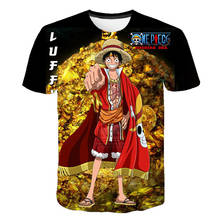 2020 camiseta de verano para hombres y mujeres de una pieza Luffy de manga corta Casual camiseta streetwear Anime 3D estampado Cool camisetas para niños 2024 - compra barato