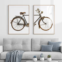 Cuadro de bicicleta de Metal Retro nórdico, arte de pared, lienzo, póster impreso, sala de estar, dormitorio, oficina, decoración del hogar 2024 - compra barato