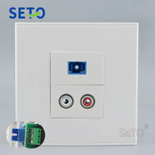 SeTo 86 Type One Port Red & White Audio + SC Panel Wall Plate Socket Keystone Faceplate 2024 - buy cheap