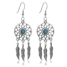 Pendientes colgantes de plumas para mujer, atrapasueños, joyería encantadora, regalos para la oreja-0780, 1 par 2024 - compra barato