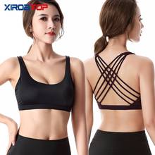 Hot Sale Shockproof Cross Straps Running Gym Sport Bras Top Fashion Women Push Up Workout Fitness Yoga Crop Tops Brassiere 2024 - buy cheap