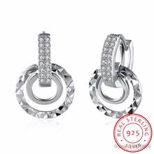 LEKANI-pendientes de aro de Plata de Ley 925 para mujer, accesorios de boda para fiesta, círculos ondulados de varias capas, Bisutería 2024 - compra barato