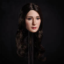 OT001 1/6 Woman Head Carved Asian Beauty Black Long Hair Fit 12'' TBL PH Figure Body 2024 - buy cheap