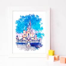 Watercolor Canvas Painting Castle Pictures for Home Design Nordic Home Decoration Prints Wall Decor Painting Frameless 2024 - buy cheap