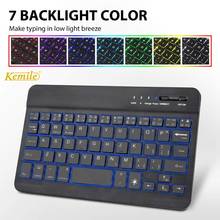 Russian Ultra Thin 7 Colors LED Backlit Backlight Wireless Bluetooth Keyboard For iPad mini 7.9 keyboard For Android For Windows 2024 - compre barato