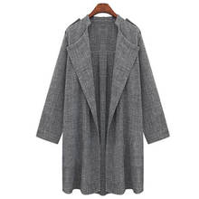 Trench coat feminino cinza, casaco trench coat feminino plus size primavera outono 2024 - compre barato