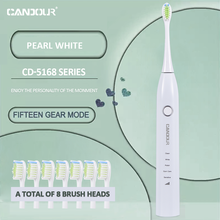 CANDOUR-cepillo de dientes eléctrico CD-5168 para adulto, 15 modos, temporizador, 15 modos, Sónico, Cargador USB de repuesto, recargable 2024 - compra barato