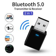 Приемник-передатчик VIKEFON Bluetooth 5,0, мини стерео Bluetooth AUX RCA USB 3,5 мм разъем для аудио для ТВ, ПК, автомобильный комплект, беспроводной адаптер 2024 - купить недорого