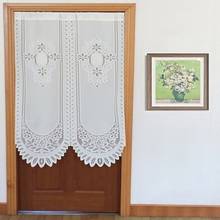 Free Shipping Lace Embroidery Geomancy Country Rustic Lucky Living Room Door Curtain Kitchen Curtains 88*150cm/90*93cm 2024 - buy cheap