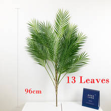 Palmera Artificial grande de 96cm y 13 ramas, plantas falsas tropicales Monstera, palmera de plástico, playa, árbol de coco para decoración del jardín del hogar 2024 - compra barato