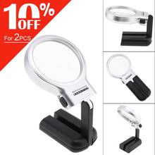 3 in 1 Multifunctional Stand Magnifier Handheld 3X Magnifying Glass Adjustable Angle Loupe Optical Lens Tool with 2 LED Lights 2024 - buy cheap