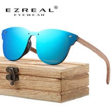 EZREAL Polarized Rimless Walnut Wooden Frame Sunglasses Men Women Bamboo Mirror Flat Lens Driving UV400 Eyewear 2024 - buy cheap