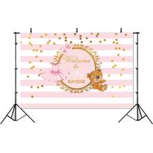 SeekPro Girl Birthday Banner Picture Frame Bear Children Baby Photo Background Printed Indoor Photographic Studio Backdrop 2024 - buy cheap