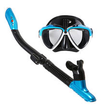 Máscara de mergulho com snorkel e tubo de snorkel para esportes subaquáticos gopro, máscara de mergulho antiembaçante para natação e mergulho 2024 - compre barato