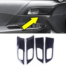 Dwcx 4 peças de acabamento interior da porta do carro, de fibra de carbono estilo abs, capa apto para honda accord 2014 2015 2016 2017 2024 - compre barato
