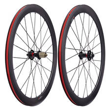 Juego de ruedas de carbono con freno de disco, eje pasante o QR de 12mm, 15mm /12x142mm, 50x23mm, cubo Novatec, ciclocross, Clincher Tubular 2024 - compra barato