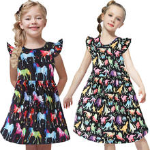 Vestido de unicornio y dinosaurio para niña de 1 a 6 años, vestido de princesa para niña, vestidos de fiesta para vacaciones, ropa para niña 2020 2024 - compra barato
