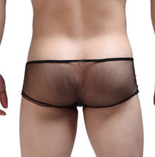Mens Underwear Fine Mesh See Through Sexy Fully Transparen Shorts Plus Size Cuecas Boxer Masculina Ondergoed Mannen Mutande Uomo 2024 - buy cheap