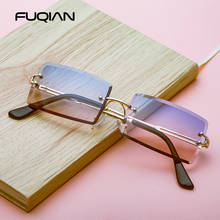 FUQIAN Rectangle Rimless Sunglasses Women Fashion Square Men's Sun Glasses For Female Summer Shades UV400 2024 - buy cheap