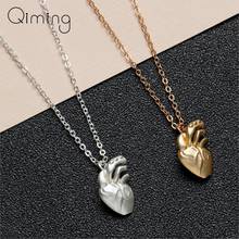 QIMING 2020 Anatomical Heart Necklace Gold Silver Medical Jewelry Doctor Nurse Collar Chains Charm Necklaces Chokers  2024 - buy cheap