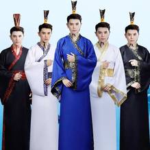 Ancient Chinese Cosplay Traditional Chinese Dance Clothing Long Sleeve Hanfu Male Satin Tang Dynasty Stage Costumes for Men 2024 - buy cheap