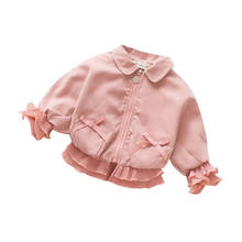 Pudcoco 0-4T Ruffles Sleeve Soild Jackets for Newborn Baby Girl Kid Outerwear Zipper Autumn Winter Jackets Clothes Top 0-7Y 2024 - buy cheap