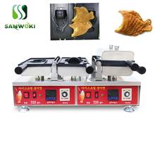 2 fish waffle maker ice cream fish waffle cone maker commercial open mouth Taiyaki maker machine electric big mouth Taiyaki pan 2024 - buy cheap