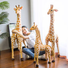 Boneco de pelúcia realista, 88cm, imitação de girafa de pelúcia, animal de pelúcia macio, brinquedo para crianças, meninas, presente de aniversário, decoração de casa 2024 - compre barato