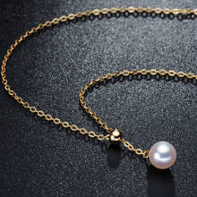 Colgantes de perlas blancas naturales de agua dulce de buena calidad, collar de perlas redondas de plata 925, joyería para mujer, regalo de aniversario 2024 - compra barato