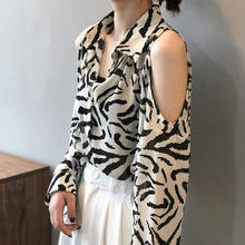 Shirt Women's Spring 2022 New Style Elegant Loose Long-Sleeved Button Chiffon Leopard Lantern Sleeve Ladies Tops Blusas 0677 2024 - buy cheap