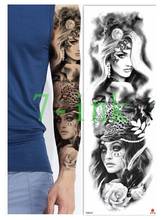 Waterproof Tattoos Sticker Full Arm Flower Goddess Eye Mouth Nose Tattoo Water Transfer Flash Tatoo Fake Tatto for Men Women 2024 - buy cheap