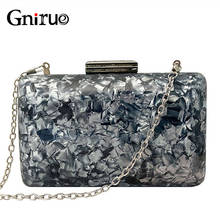 New Fashion Acrylic Bags Shell Evening Clutches Pearlescent Women Shoulder Bag Ladies Box Party Prom Wedding Handbags Purses 2024 - buy cheap