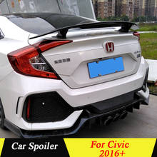 For Honda Civic Spoiler 2016 2017 2018 ABS Plastic Primer Color Car Tail Wing Decoration Rear Trunk Spoiler Car Accessories 2024 - buy cheap