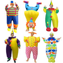 Adult Cosplay Clowns Inflatable Costumes Halloween Costume Sripe Carnival Party Time Clown Role Play Disfraz Unisex Men Women 2024 - buy cheap