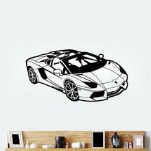 Pegatina de pared de coche de carreras deportivo, calcomanía de pared de automóvil, decoración del hogar para niños, decoración de habitación de niños, murales de Arte de vinilo, póster 2024 - compra barato