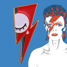 Crying Eye Sad Tears Red Blue Lightning Enamel Pin David Bowie Ziggy Stardust Music Art Badge Brooch 2024 - buy cheap