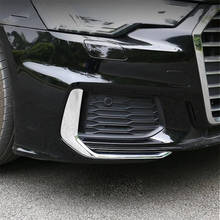 For Audi A6 C8 2019 2020 ABS Front Fog Lights Lamp Eyelid Eyebrow Strip Molding Garnish Cover Trim 2 Piece 2024 - buy cheap