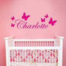 Personalized Girls Name Butterfly Decoration Wall Sticker Vinyl Home Decor Kids Room Bedroom Nursery Decals Cartoon Pattern 4180 2024 - buy cheap